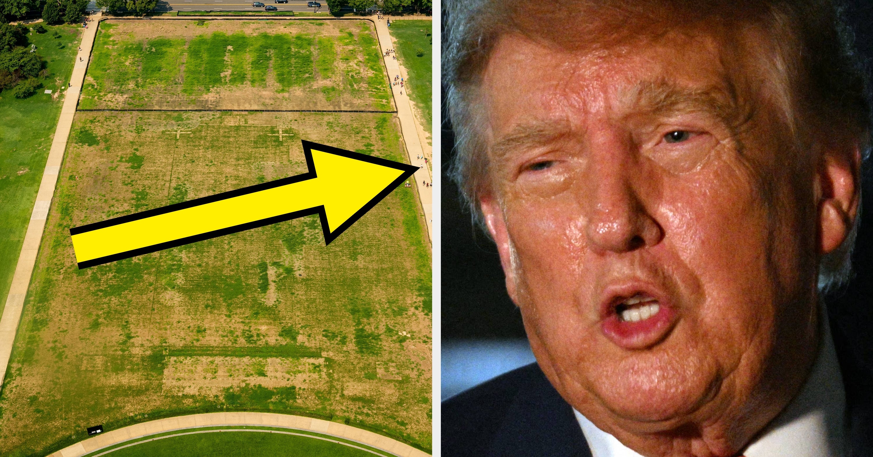 Trump macht Vandalen für beschädigten Rasen verantwortlich