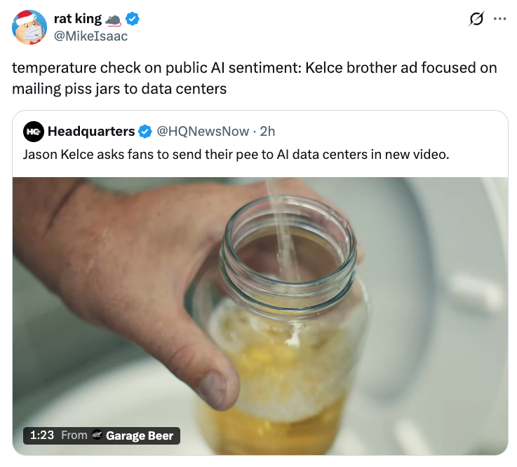 A person's hand holds a jar of yellow liquid next to a toilet bowl, suggesting a comedic context