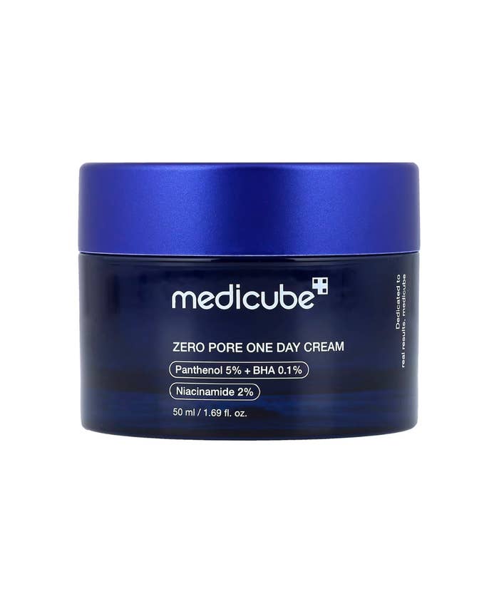 Medicube Zero Pore One Day Cream container with Panthenol 5%, BHA 0.1%, and Niacinamide 2%, 50 ml size