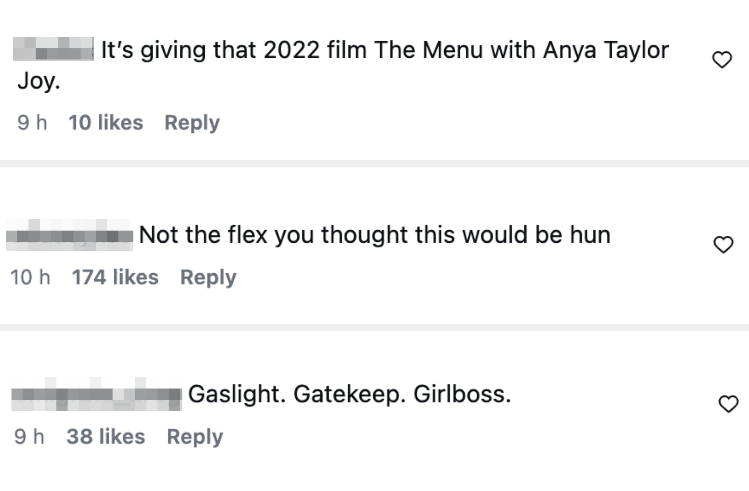 Kommentarer som kritiserer Gwyneths innlegg, og sammenligner middagen hennes med