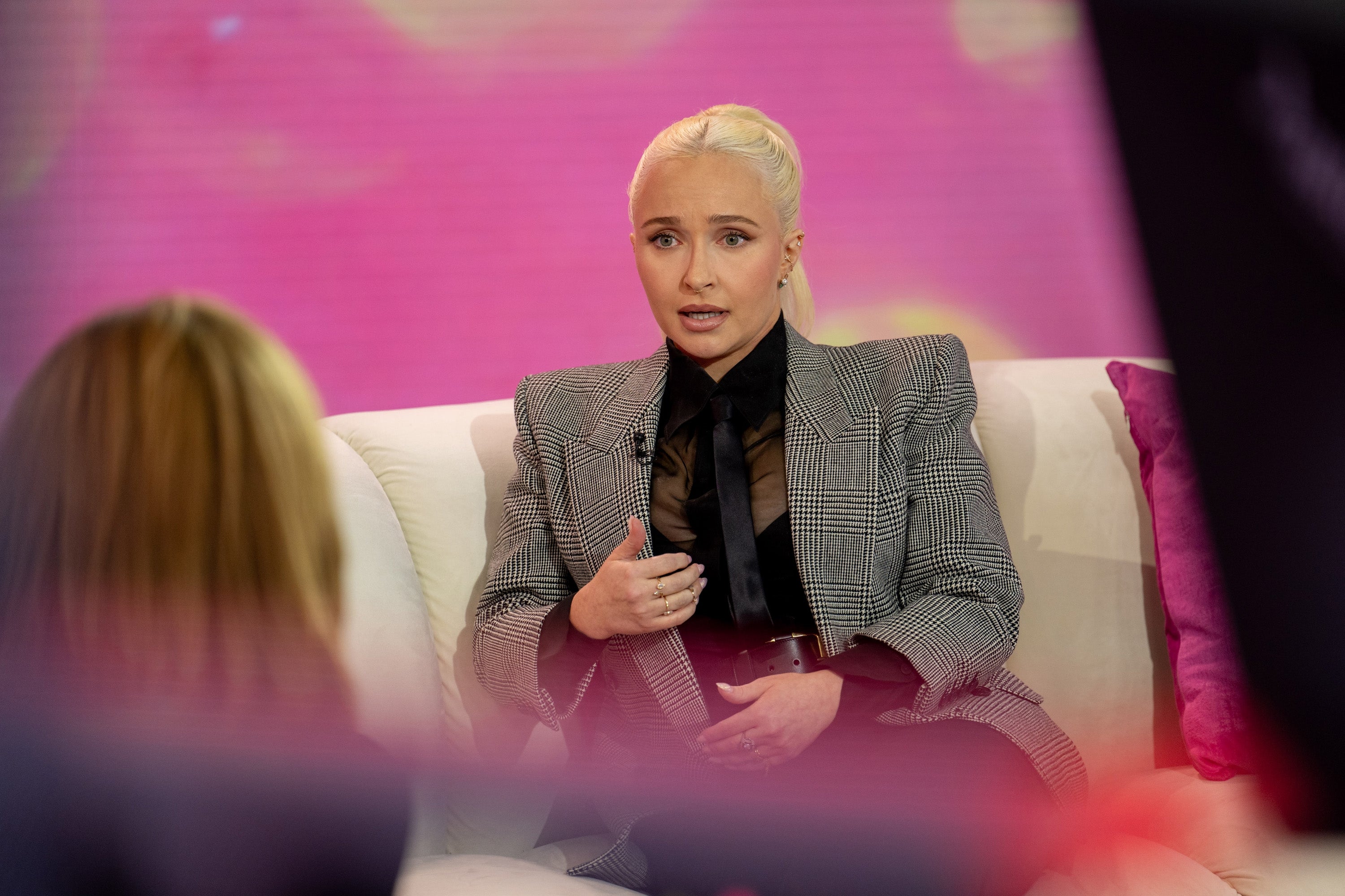 Hayden Panettiere on a talk show