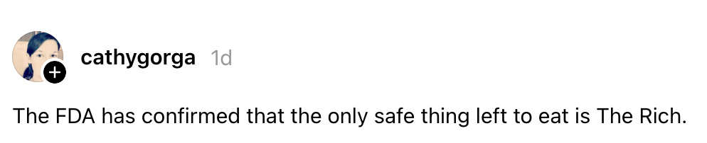 Profilbilde med brukerkommentar som sier: