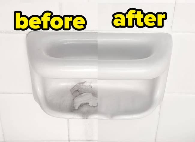 Shower aboveground half-cleaned, showing effectiveness of merchandise successful removing soap scum and grime. Text highlights cleaning and prevention benefits