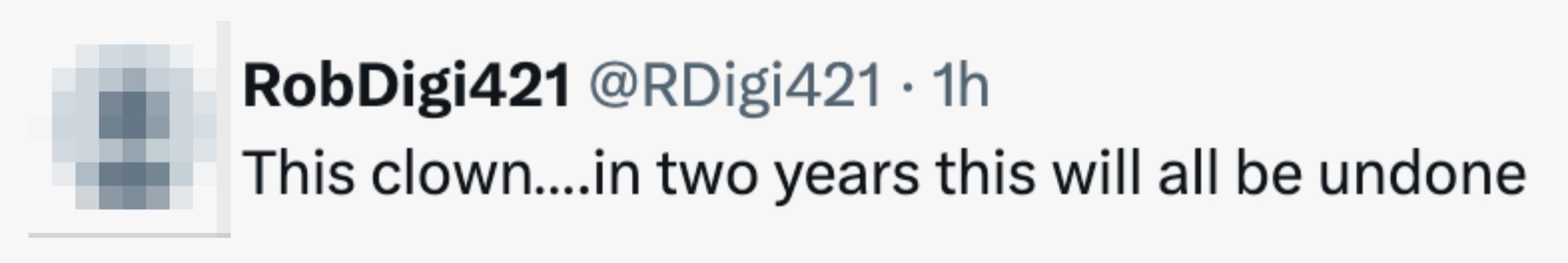 Et innlegg på sosiale medier av RobDigi421 som sier: