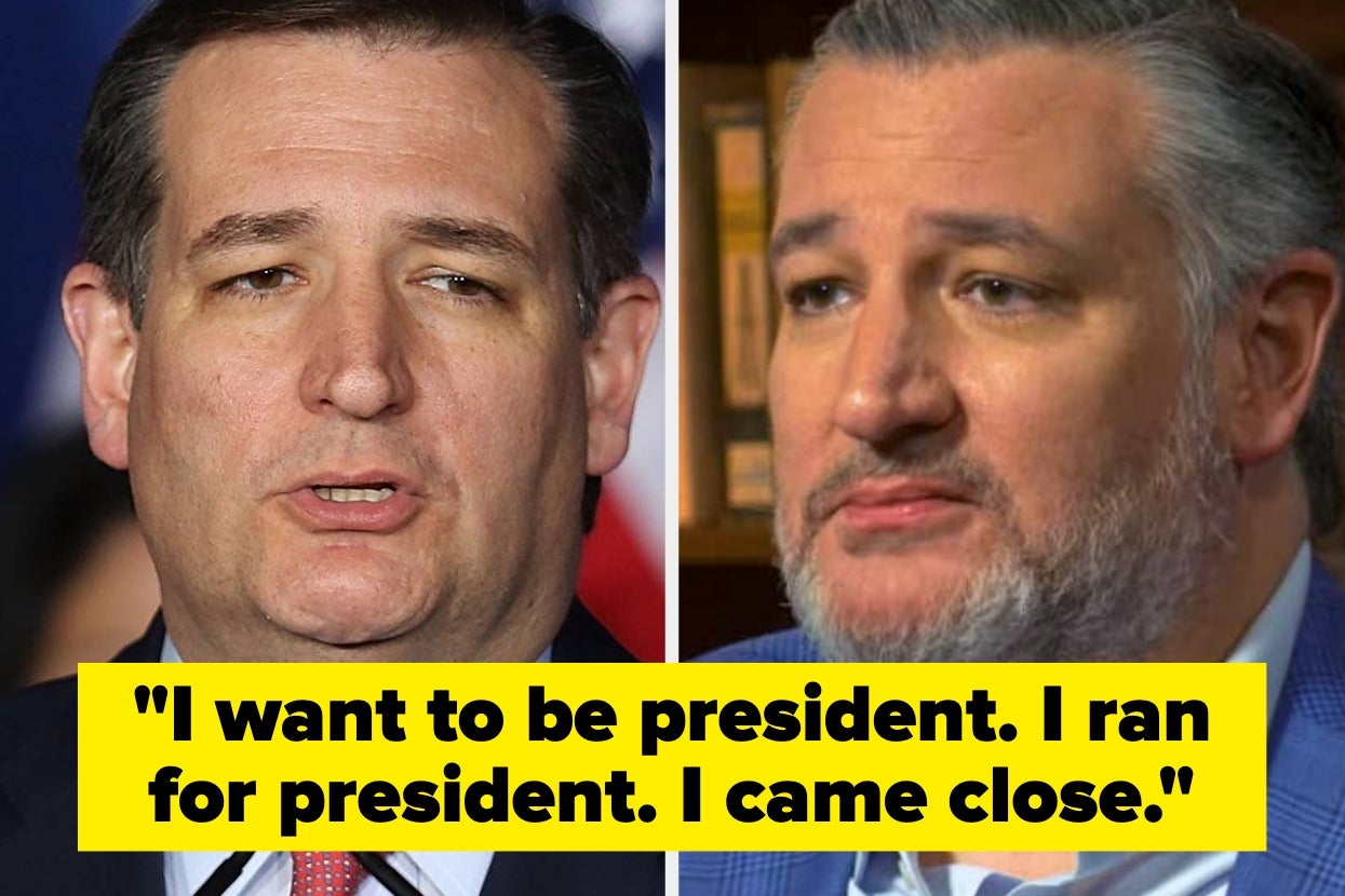 Two images of a politician side by side; text below reads, "I want to be president. I ran for president. I came close."