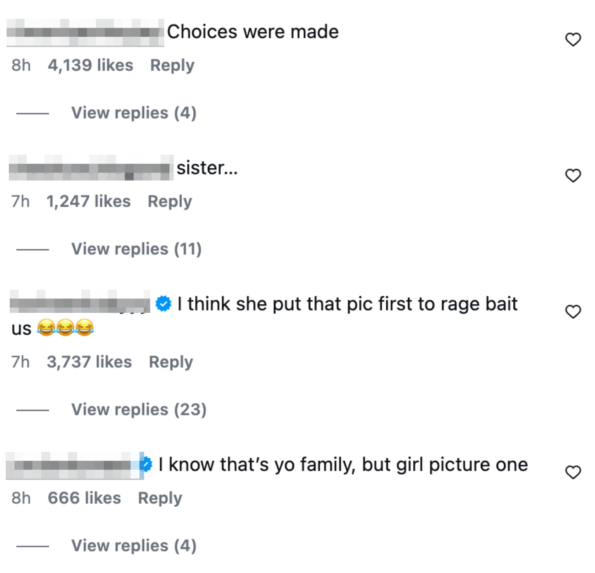 Sosiale medier kommenterer et innlegg, med brukere som reagerer humoristisk og overrasket på et delt bilde