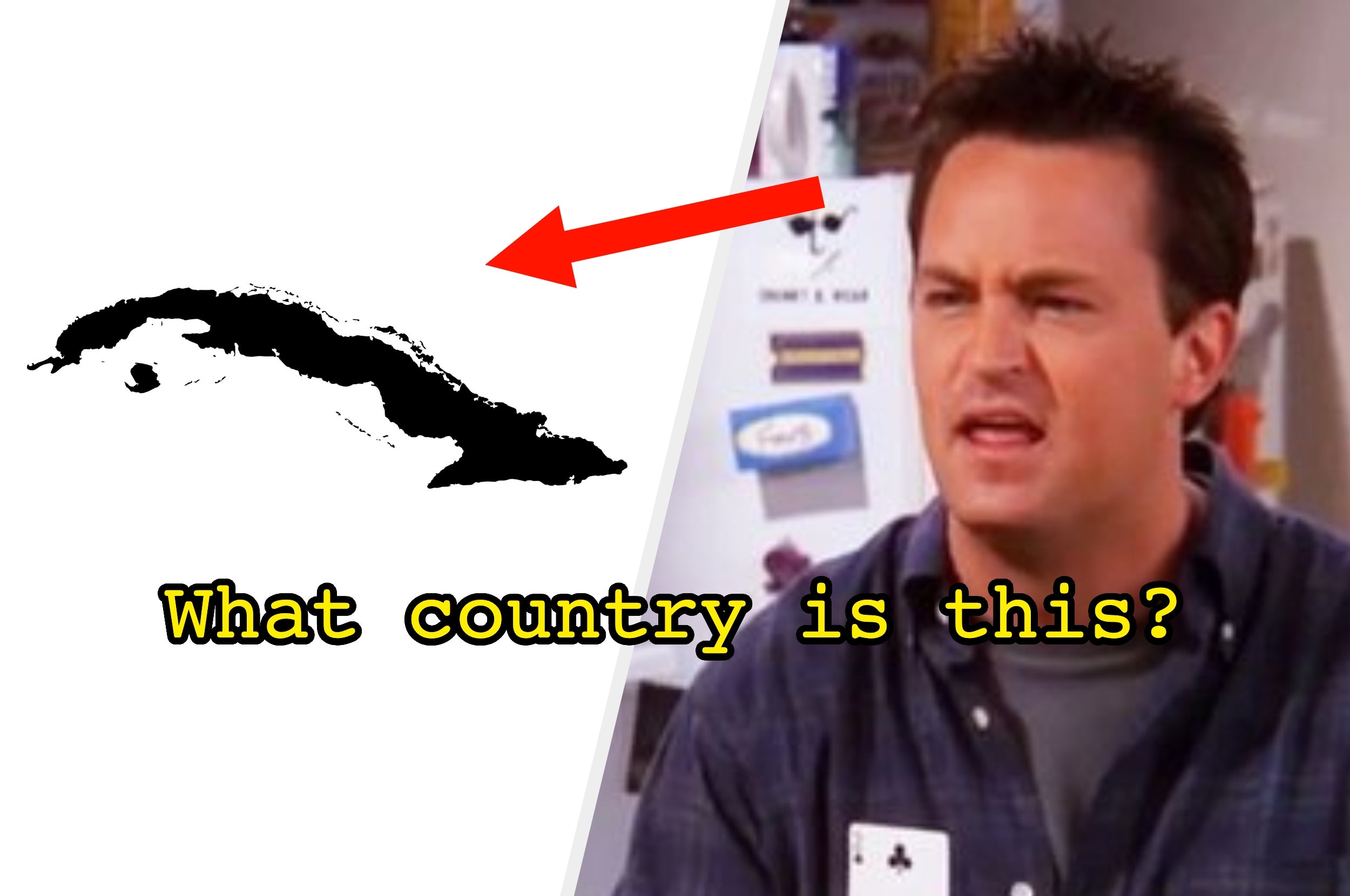 Man humorously misidentifies Cuba's silhouette in a meme