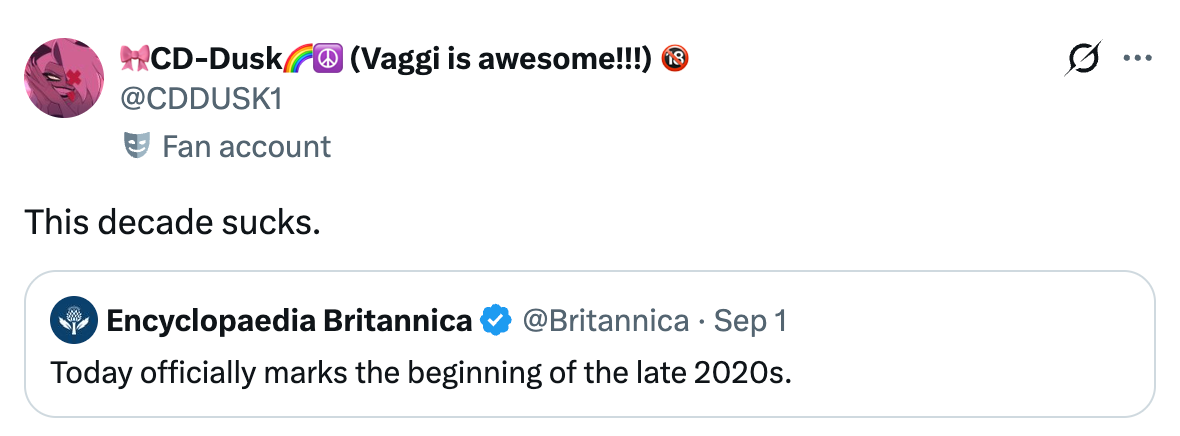 En tweet som reagerer negativt på Encyclopaedia Britannicas kunngjøring om