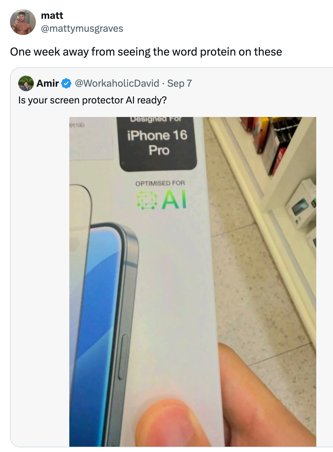 Tweet om telefonskjermbeskytter merket