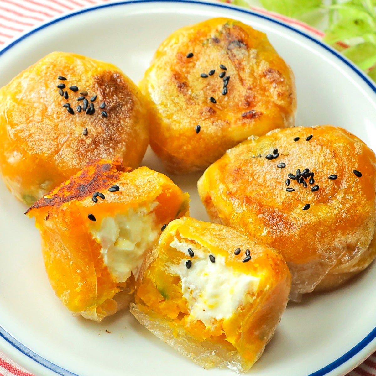 かぼちゃ、ウチでは煮物より人気】ライスペーパーで包んで焼くだけ