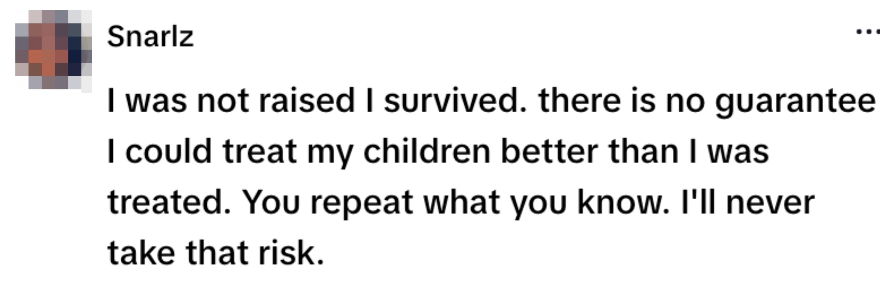 A quote about survival and ending negative cycles, emphasizing responsibility and not repeating learned behaviors