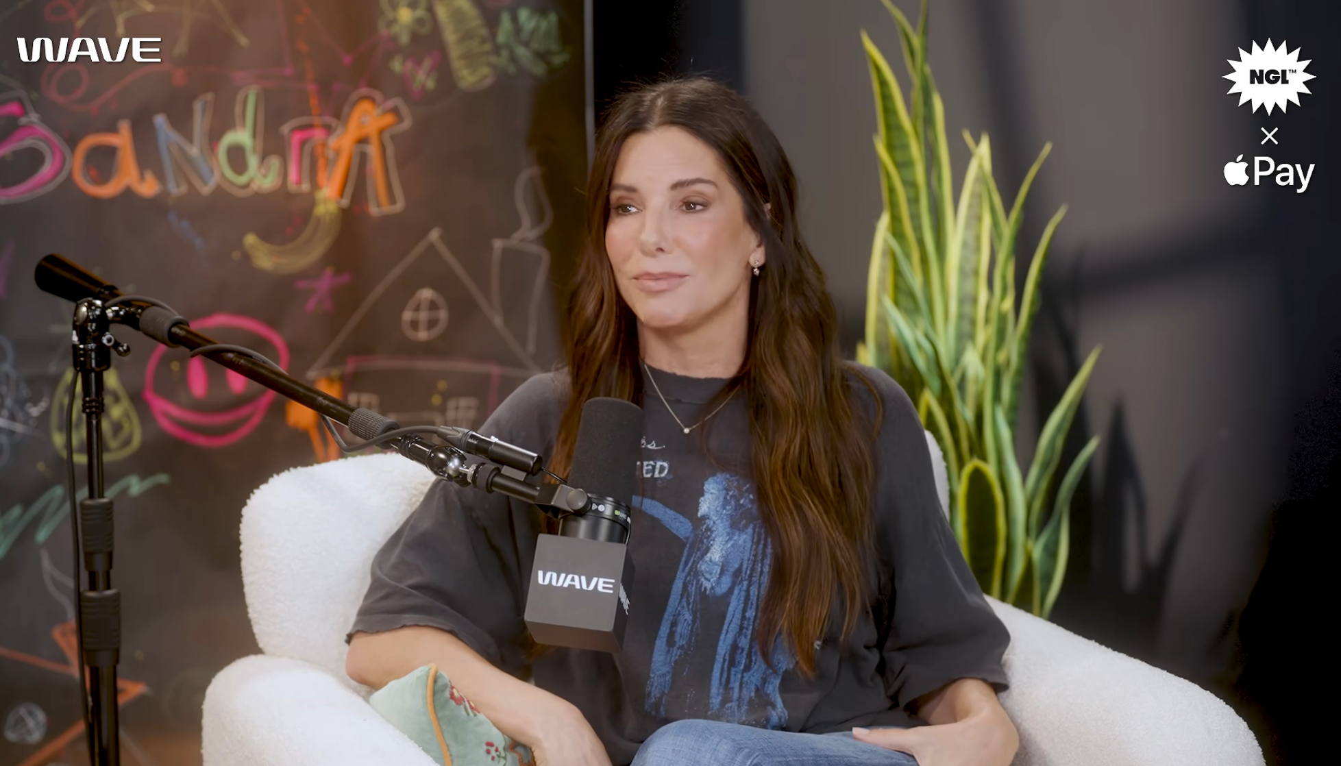 Sandra speaking on a podcast