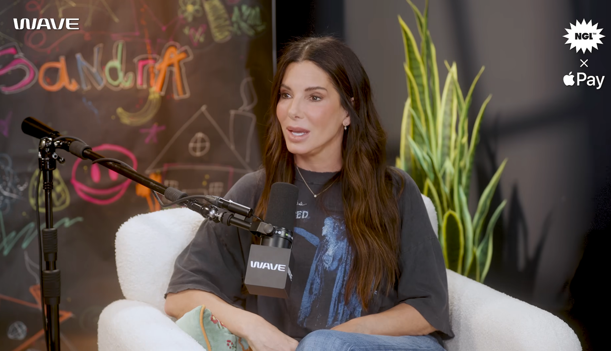 Sandra speaking on a podcast