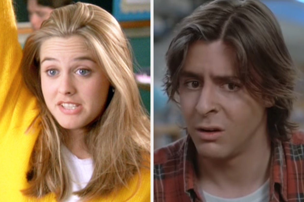 Split image of Alicia Silverstone in "Clueless" and Judd Nelson in "The Breakfast Club"