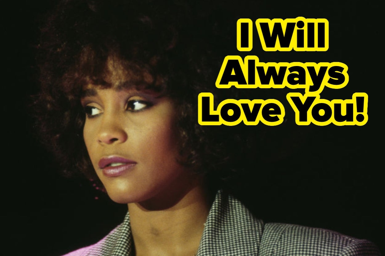 Singer with short hair gazing sideways, text reads "I Will Always Love You!" on the image