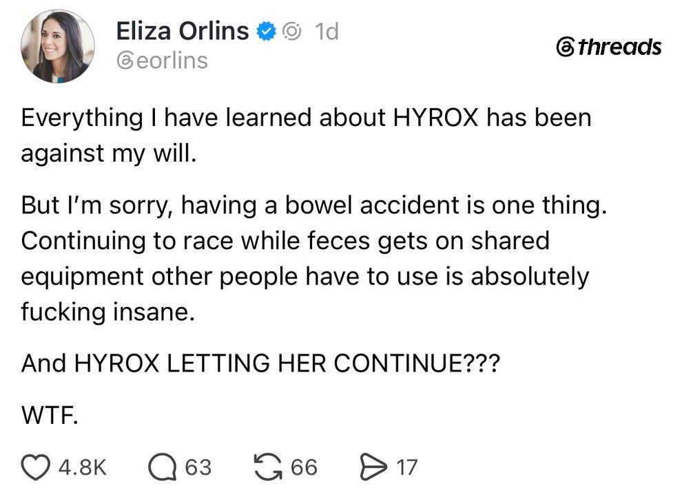 HYROX Athlete Poop Incident Takes Over Internet