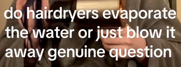  "do hairdryers evaporate the water or just blow it away genuine question."
