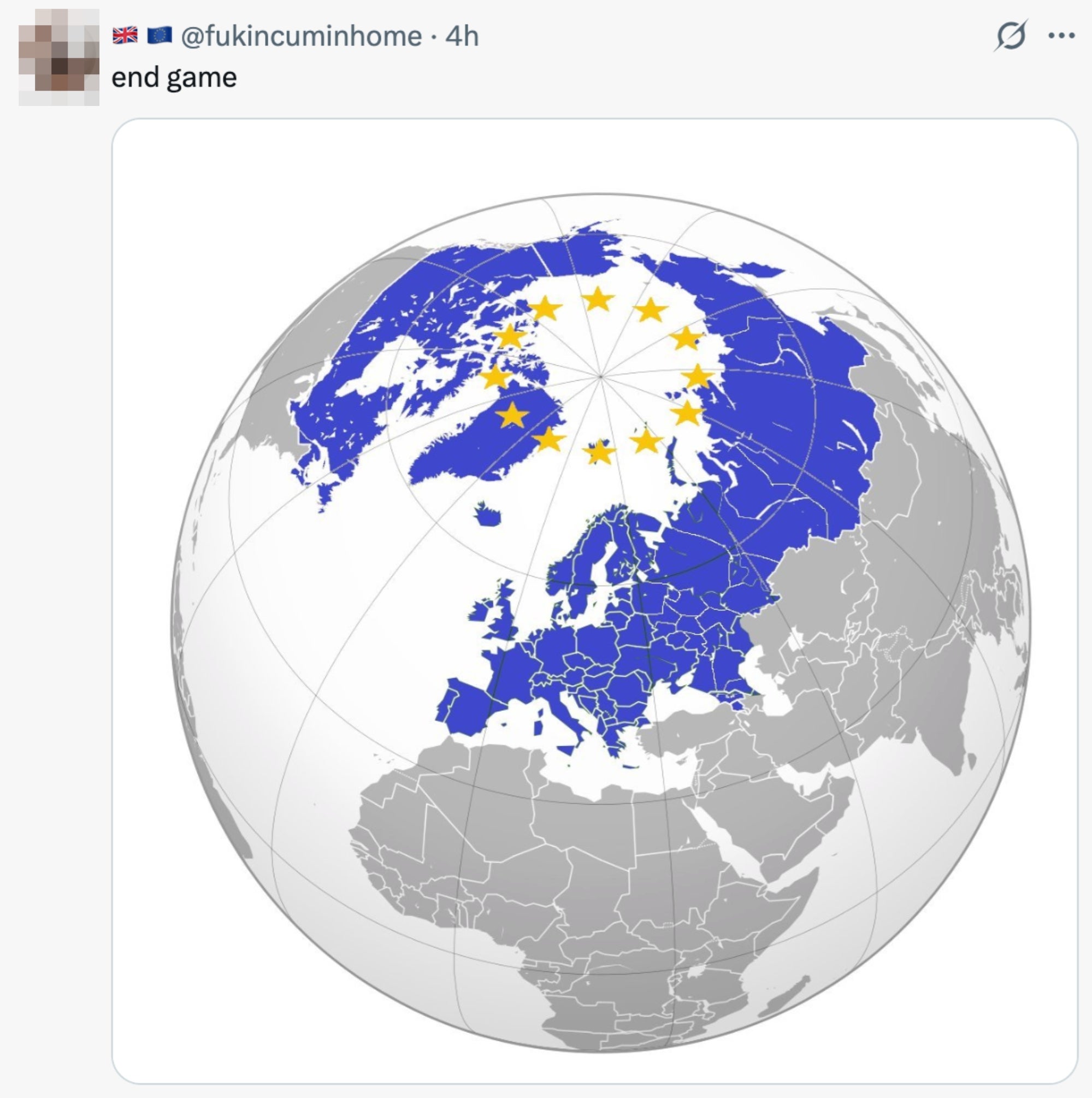 Kart over Europa med EU-stjerner, underteksten