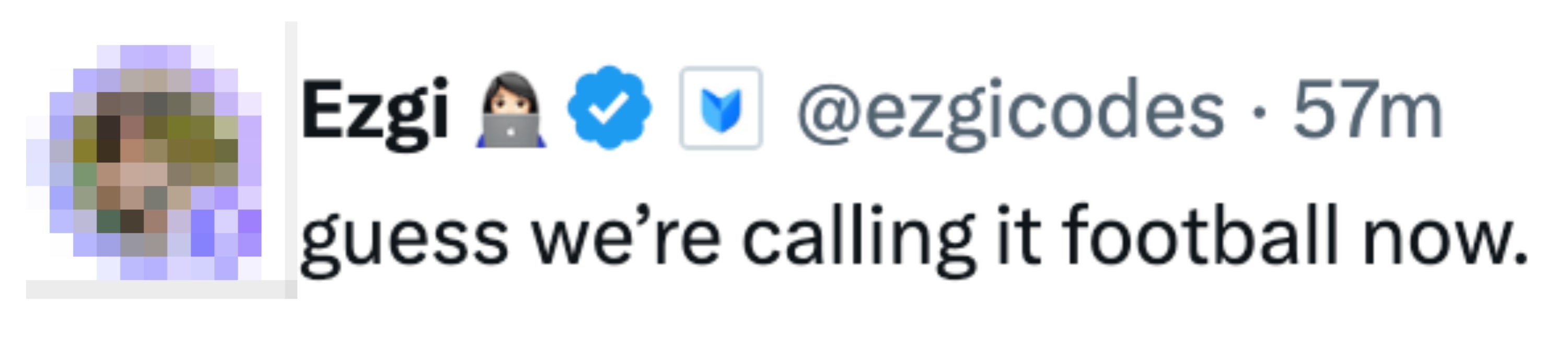 Tweet fra Ezgi som sier: