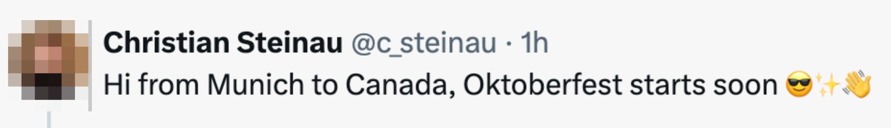 En tweet fra en bruker som heter Christian Steinau som sa: