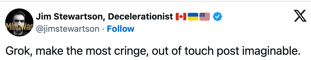 En tweet av Jim Stewartson lyder: 