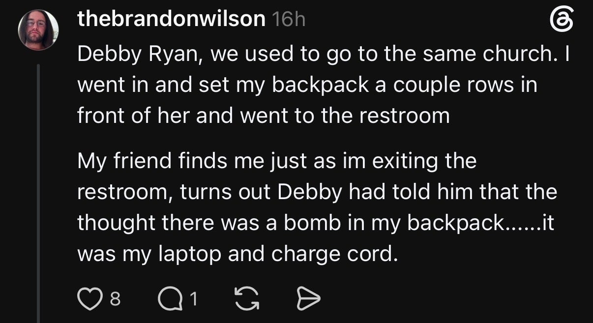 Debby Ryan mistook a backpack for a bomb. It was just a laptop and cord