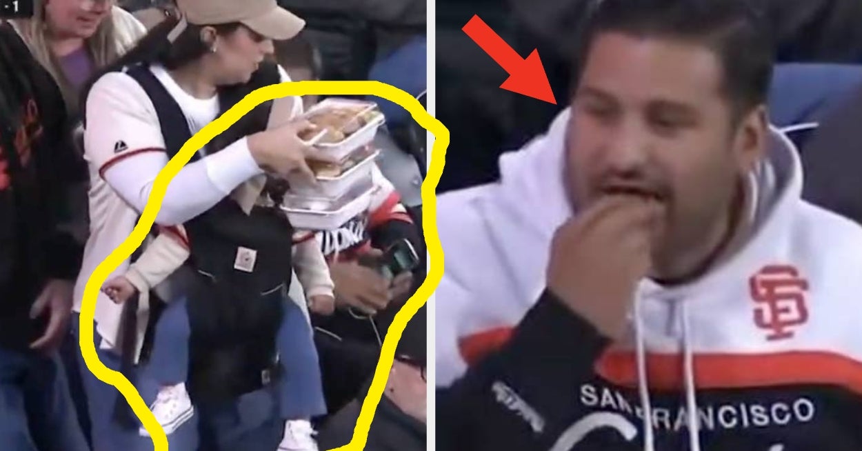 "Shaming These Dudes On Televised Sporting Events Is Exactly How We Get The Message Across": A Mom Was Filmed Juggling Her Baby And Serving Her Apparent Partner During A Giants Game, And Even Some Men Are Calling Out How Disgusting This Viral Moment Is   www.buzzfeed.com