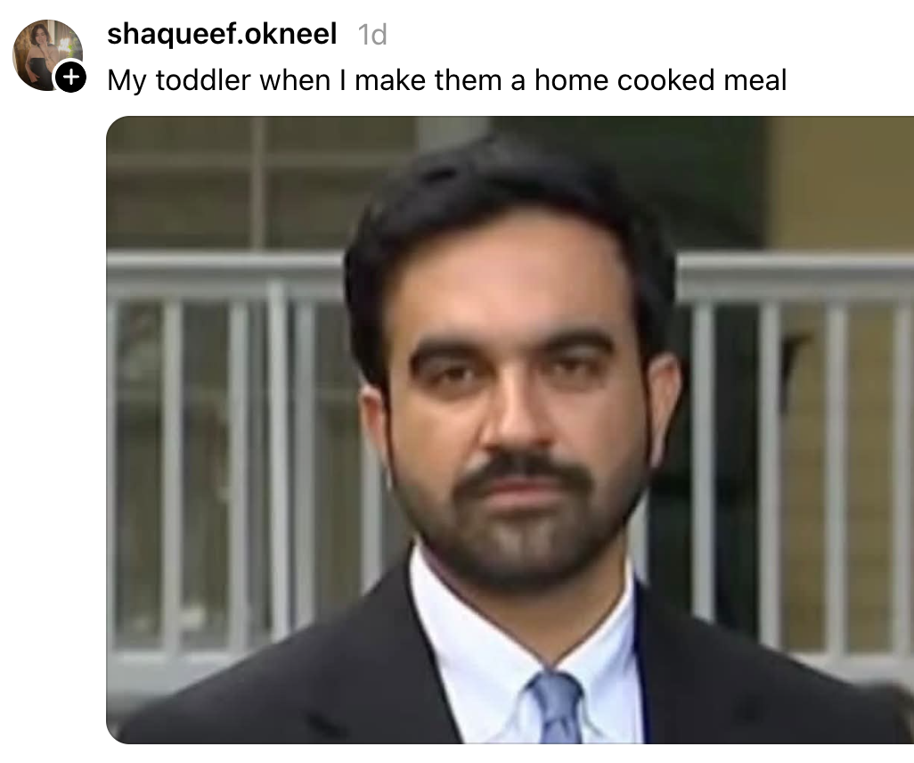 Man with a serious expression outside a building; meme text above reads, "My toddler when I make them a home cooked meal."