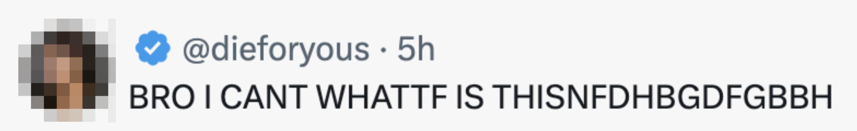 Profilbilde av en person ved siden av en tweet som sier: