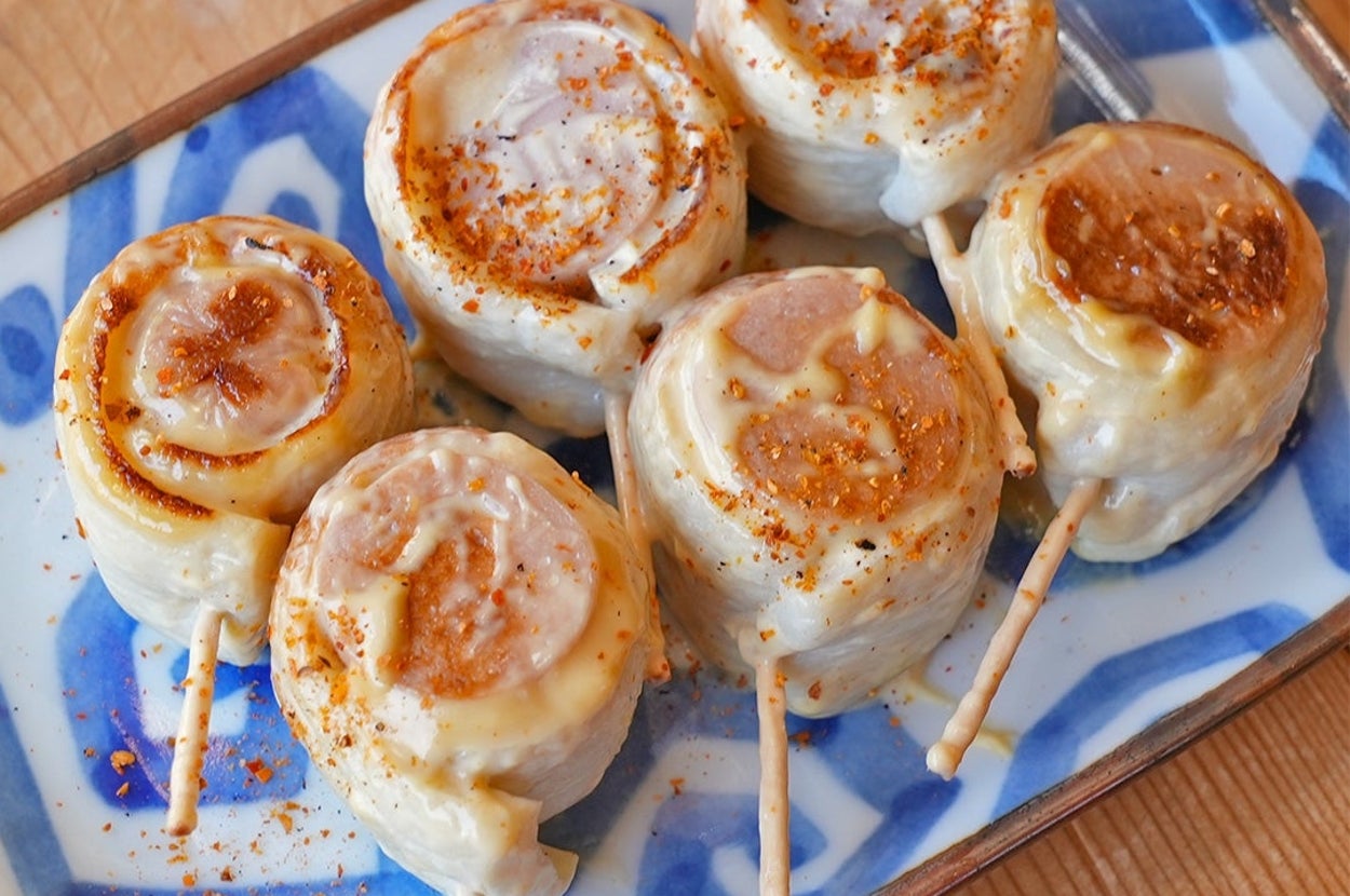 魚肉ソーセージとちくわのマヨポン炒め