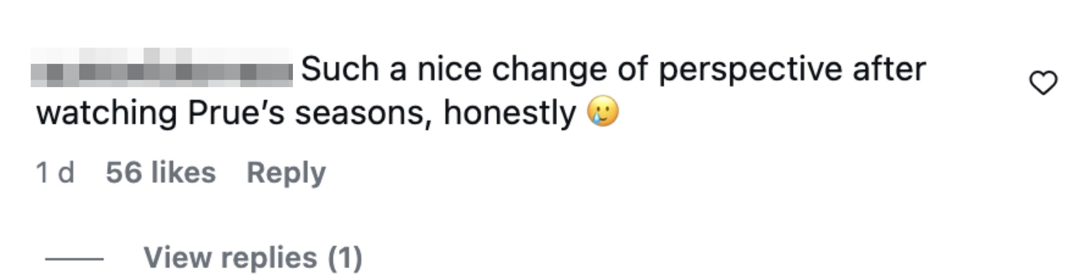 Comment praising the quality betwixt Nigella and Prue's attack to talking astir food