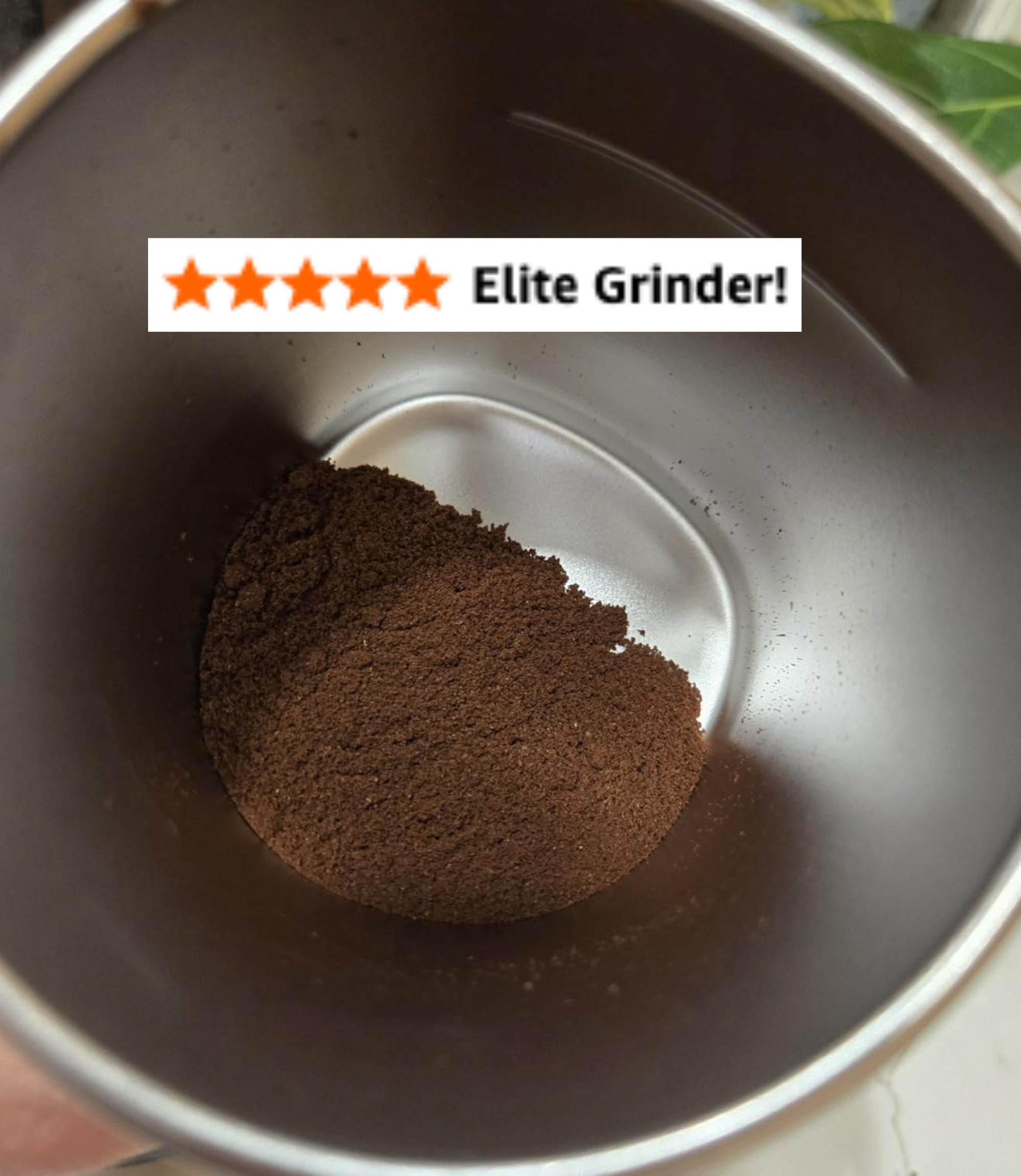 Ground java  wrong  a metallic  container, acceptable   for brewing