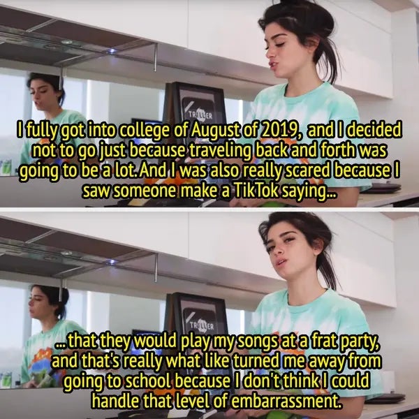 Dixie says she didn't go to college because she saw a TikTok saying they'd play her music at frat parties