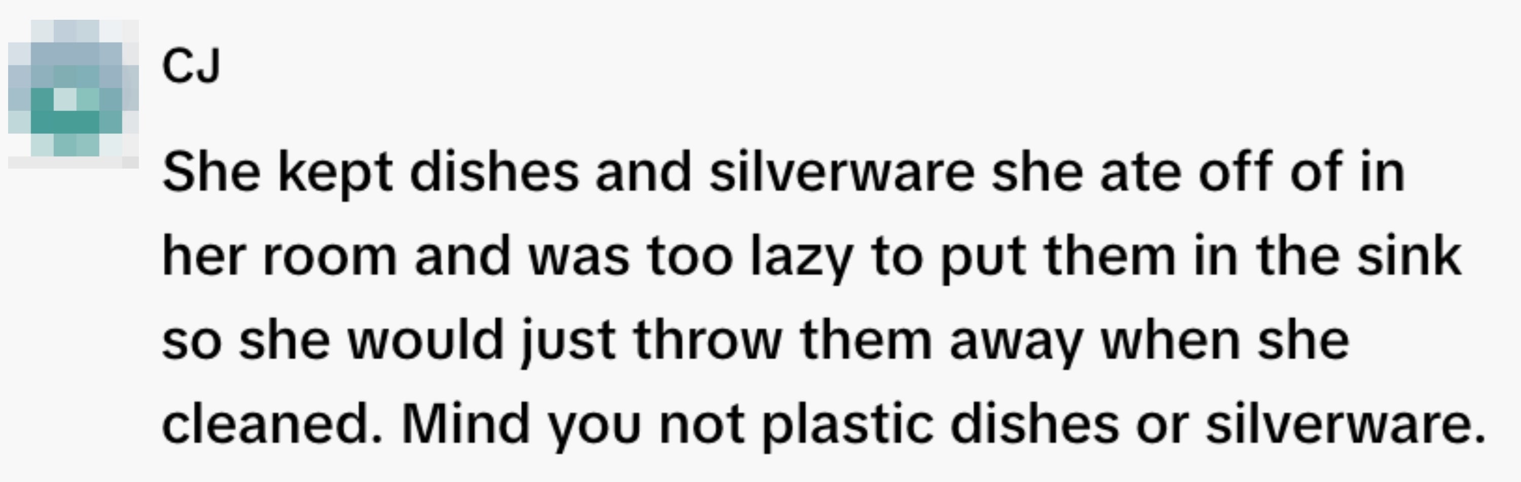 Comment astir  idiosyncratic    discarding reusable dishes and silverware alternatively  of washing them