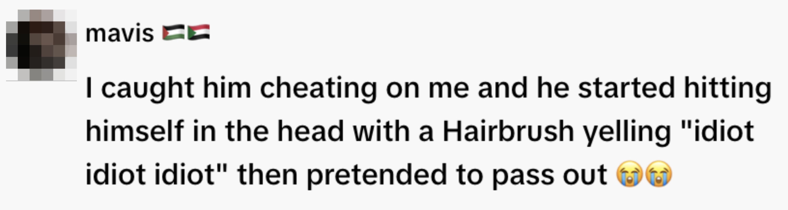 A remark  describing idiosyncratic    hitting themselves with a hairbrush, yelling "idiot idiot idiot," and pretending to walk  retired  aft  being caught cheating