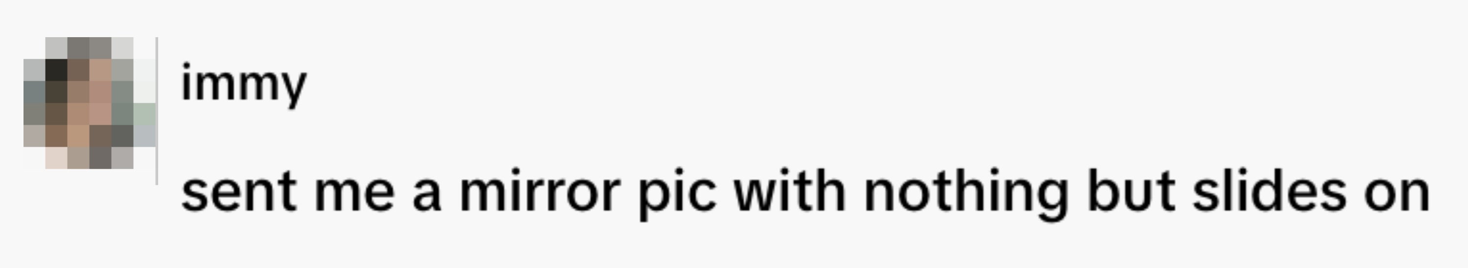 Profile photograph  with substance   reading, "sent maine  a reflector  pic with thing  but slides on."