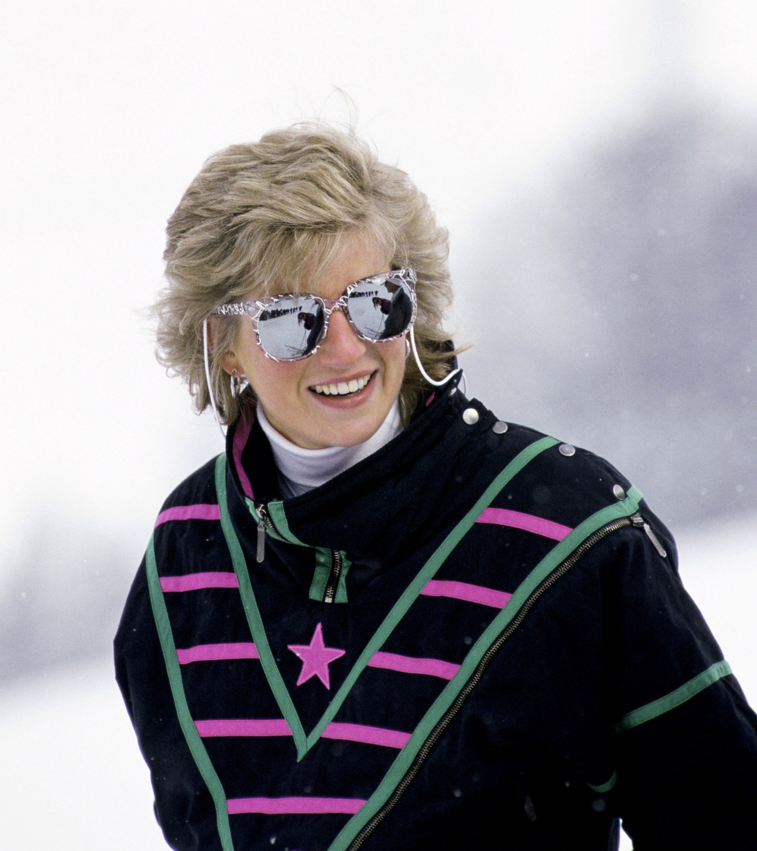 Princess Diana wearing ski gear
