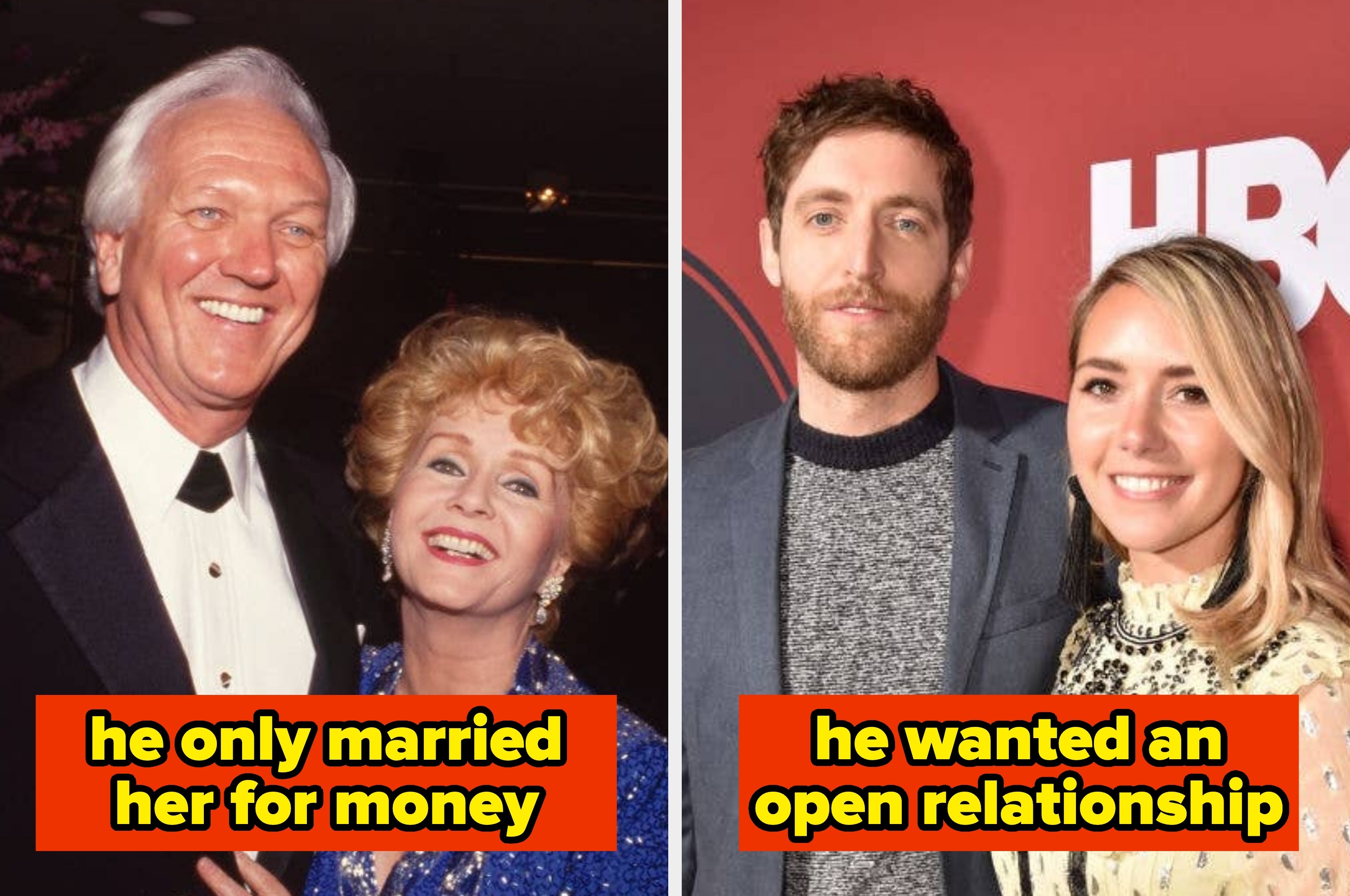 Richard Hamlett only married Debbie Reynolds for her money, and Thomas Middleditch wanted an open relationship from Mollie Gates