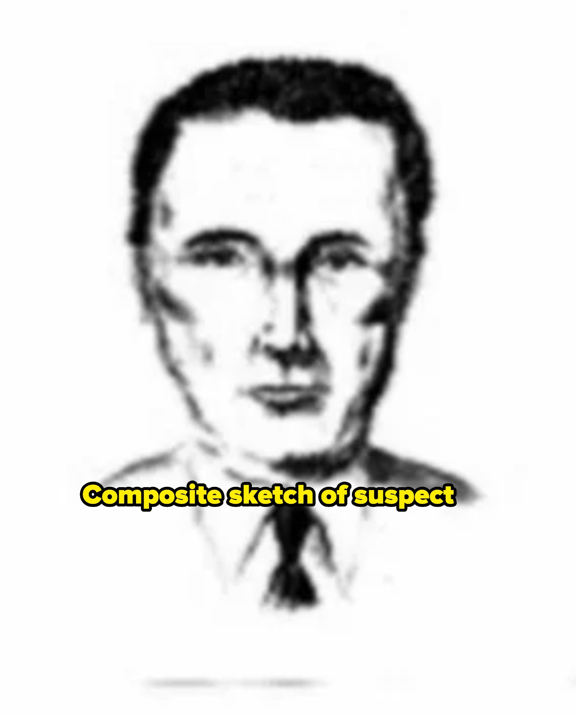 A sketch of a man's face with short hair, wearing a suit and tie