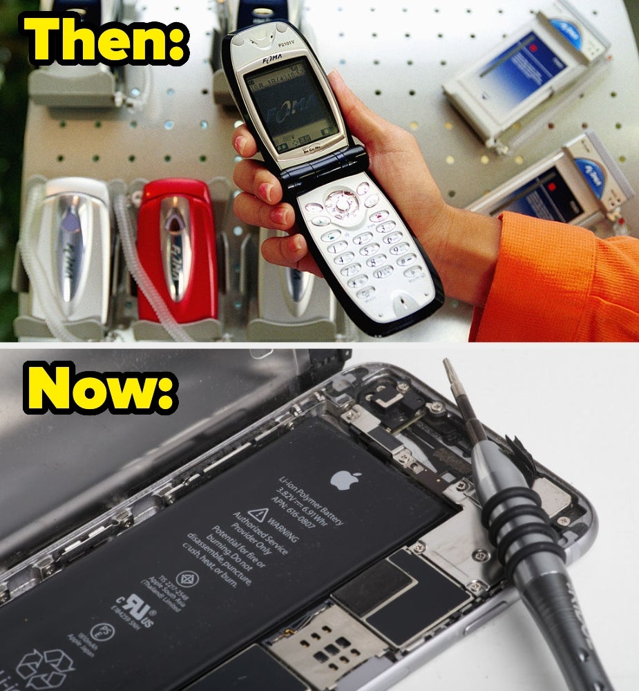 Old flip telephone vs. modern smartphone artillery repair