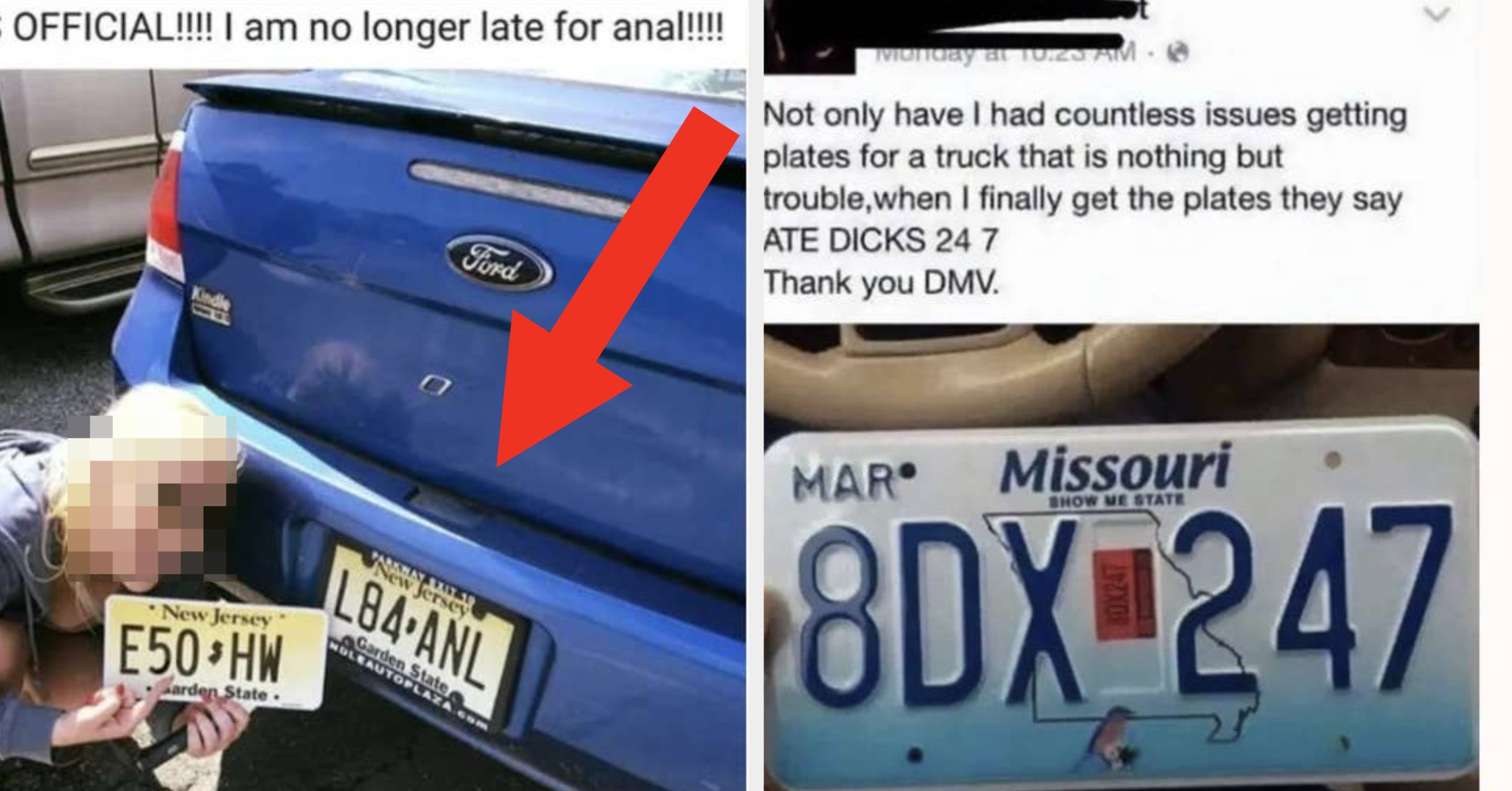 "It's Official! I'm No Longer Late For Anal": People Are Sharing The Nightmare License Plates Assigned To Them By The DMV, And I Can't Stop Cringing At The Misfortune