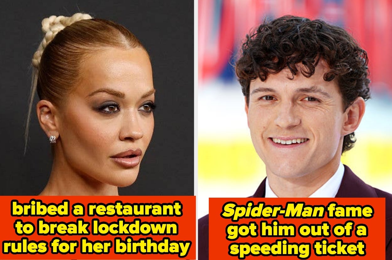 Rita Ora bribed a restaurant to break lockdown rules for her birthday, and Tom Holland's Spider-Man fame got him out of a speeding ticket