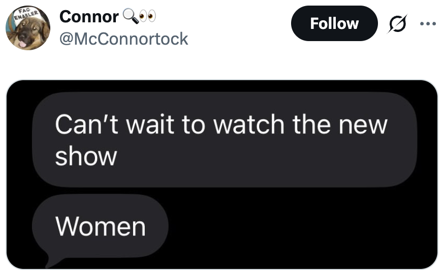  "Can't wait to watch the new show Women."