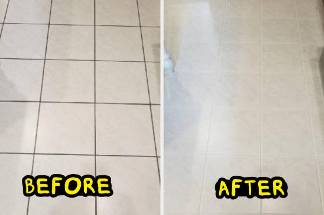 A lawsuit reappraisal earlier and aft photograph of their tiled level with soiled grouts and past wholly achromatic