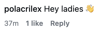 "polacrilex Hey ladies ?" and has 1 like