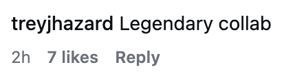 "Legendary collab" with 7 likes