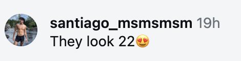 "They look 22" with a heart-eyes emoji