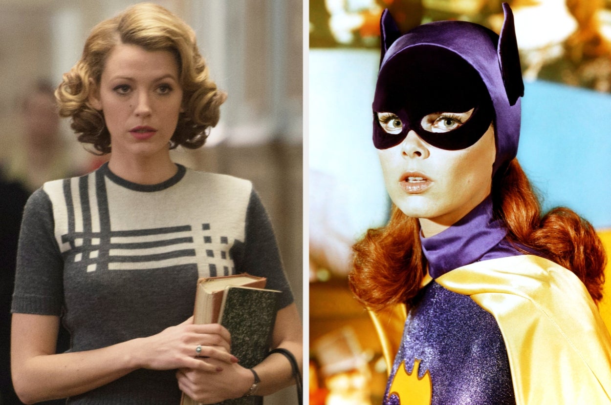 A woman with vintage waves holds books. Another woman in a superhero costume with a mask and cape. The image is for a gaming article
