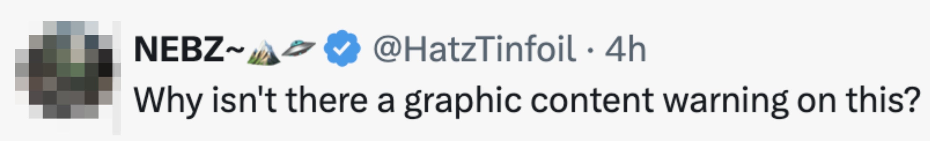 Comment by idiosyncratic NEBZ~ asks wherefore a graphic contented informing isn't applied
