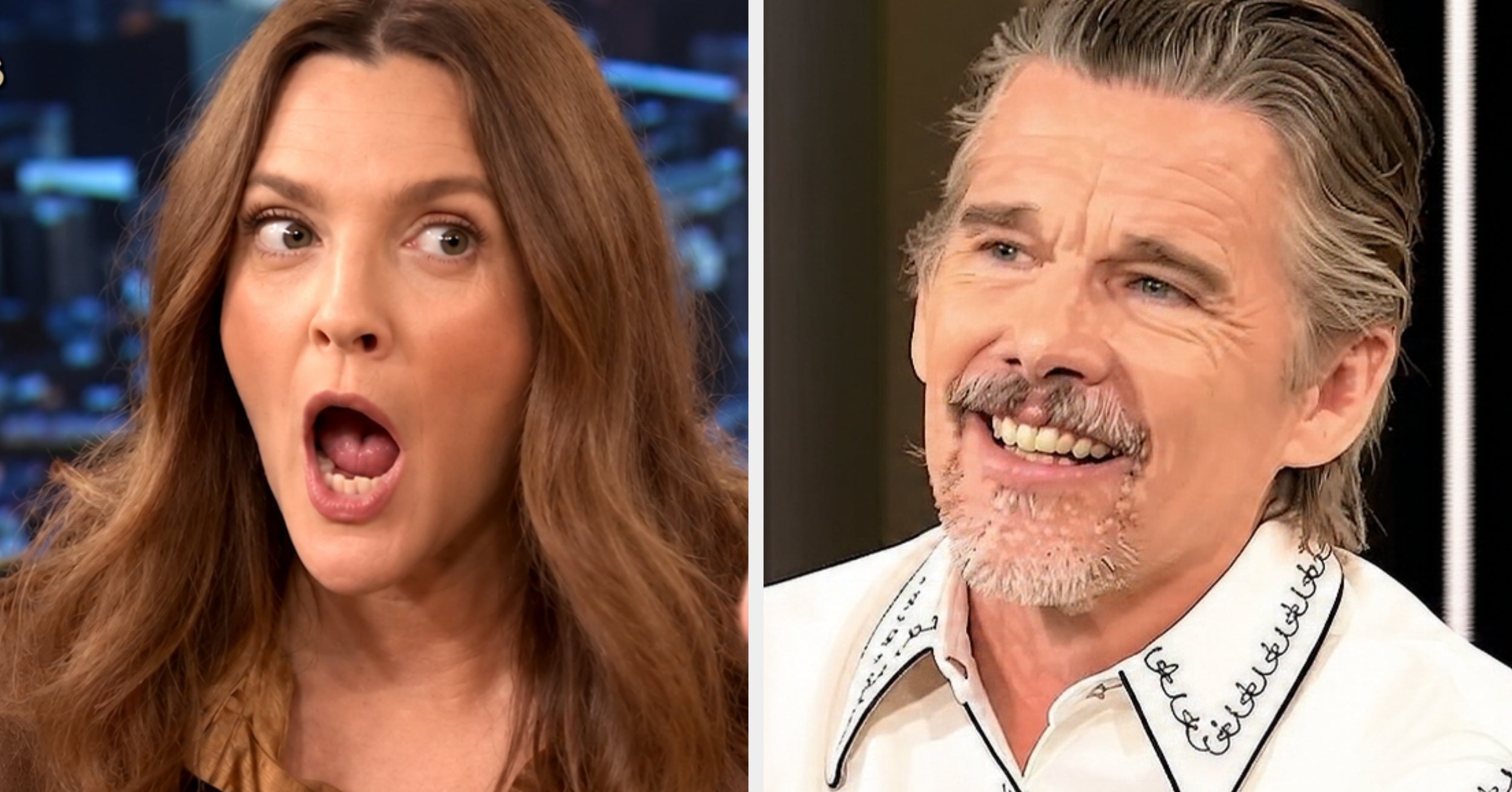 Here's Why People Are Seriously Side-Eyeing Ethan Hawke After He Admitted That He Used To Fantasize About Dating Drew Barrymore